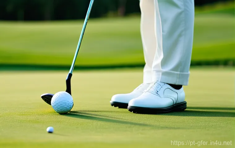 골프코치가 추천하는 연습 루틴 - **Prompt 1: The Rhythmic Golf Swing**
    "A vibrant, high-definition image of a female golfer on a ...