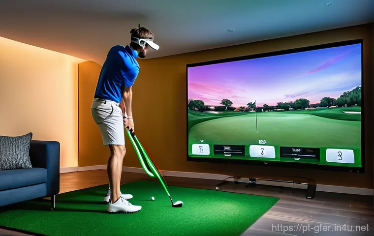 골프 티칭 사례 모음 - **Data-Driven Golf Coaching Session:**
    "A professional male golf coach, approximately in his 40s...