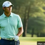 골프 프로를 위한 시간 관리 팁 - A professional golfer standing calmly on a lush green golf course in South Korea, wearing a neat gol...